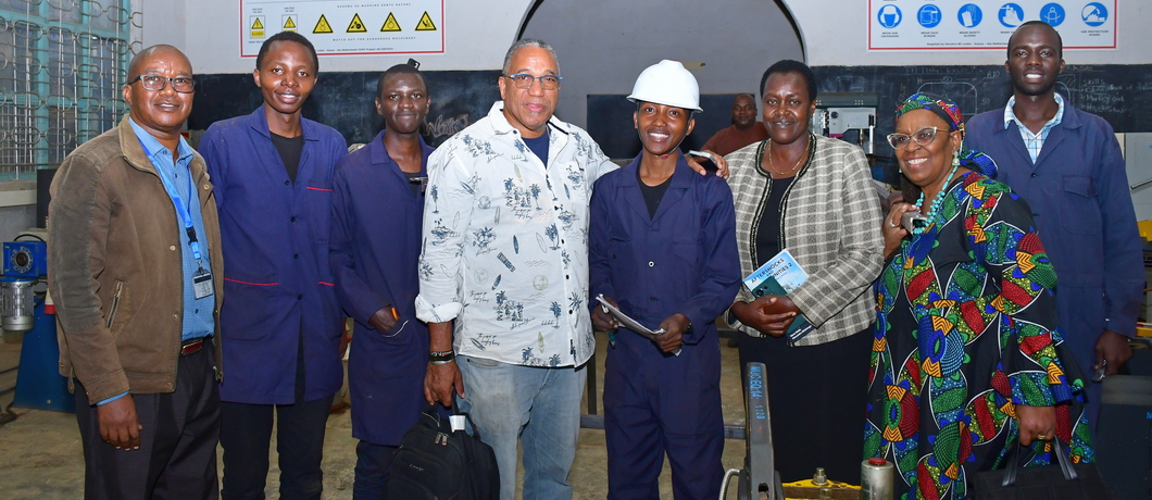 The Vice Chancellor, Prof. Joyce Agalo (third right) hosts a delegation from Futures Forum and Leecop Limited